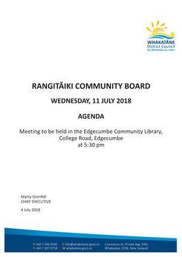Rangitaiki Community Board 11 July 2018