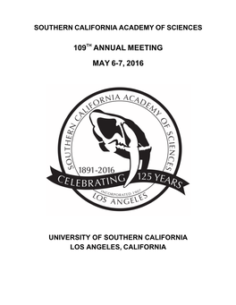 109Th Annual Meeting May 6-7, 2016