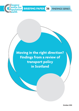 Findings from a Review of Transport Policy in Scotland