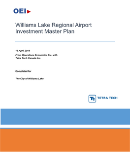 Williams Lake Airport Investment Plan