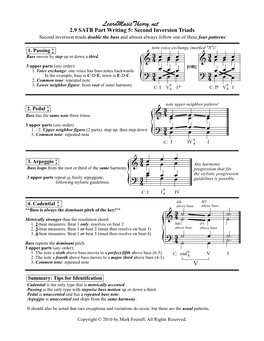 6-4 Chords (Second Inversion Triads)