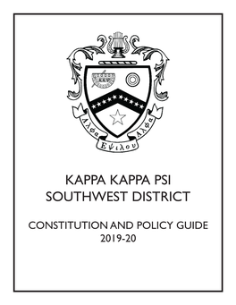 2019-20 Kkpsi Southwest District Constitution and Policy Guide