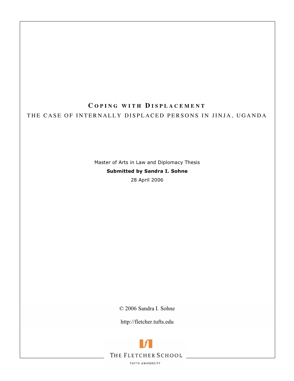 The Case of Internally Displaced Persons in Jinja, Uganda