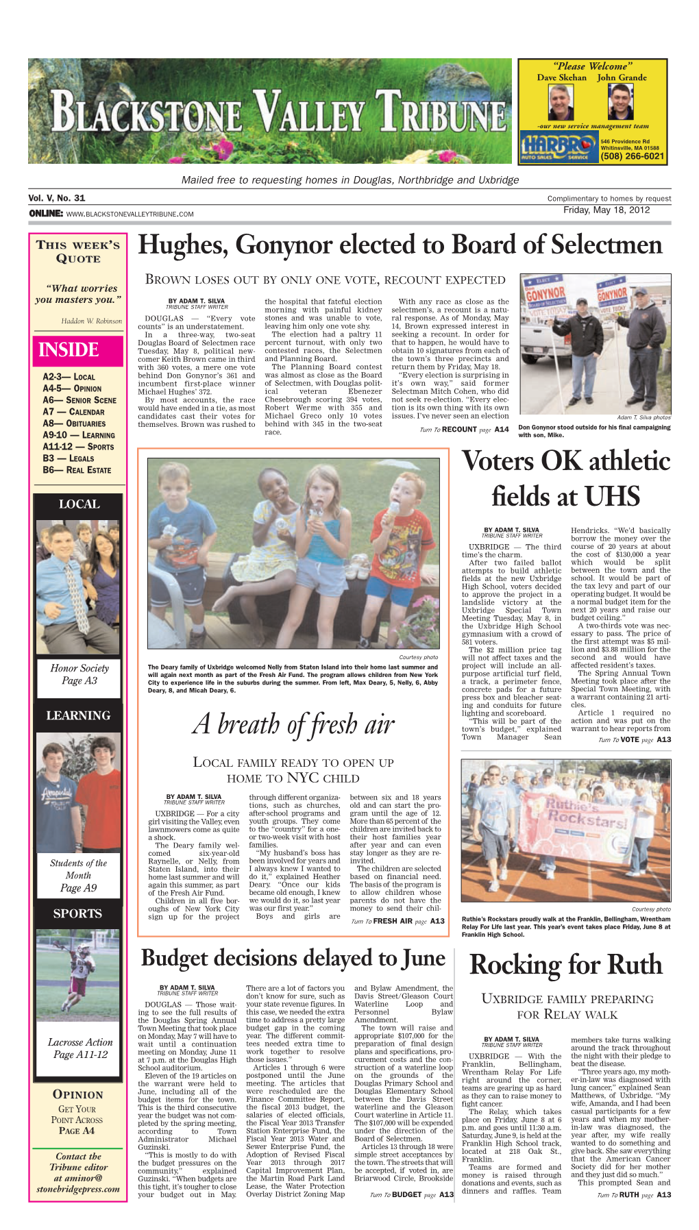 A Breath of Fresh Air Town Manager Sean Turn to VOTE Page A13