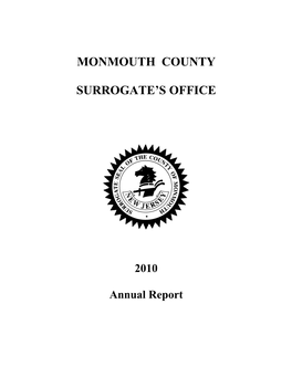 Monmouth County Surrogate's Office 2010 Annual Report