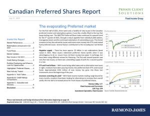 Canadian Preferred Shares Report
