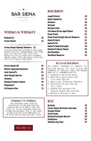 Whisky & Whiskey Bourbon