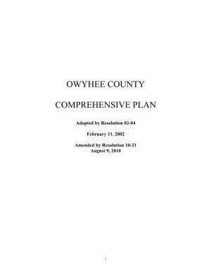 Owyhee County Comprehensive Plan