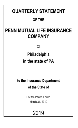 Quarterly Statement Penn Mutual Life Insurance