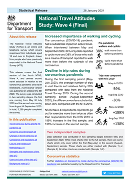 National Travel Attitudes Study (NTAS) Collects Data on the Attitudes of Individuals Aged 16 and Over Across England