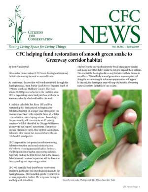 CFC Helping Fund Restoration of Smooth Green Snake to Greenway