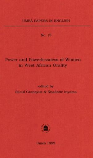 Power and Powerlessness of Women in West African Orality