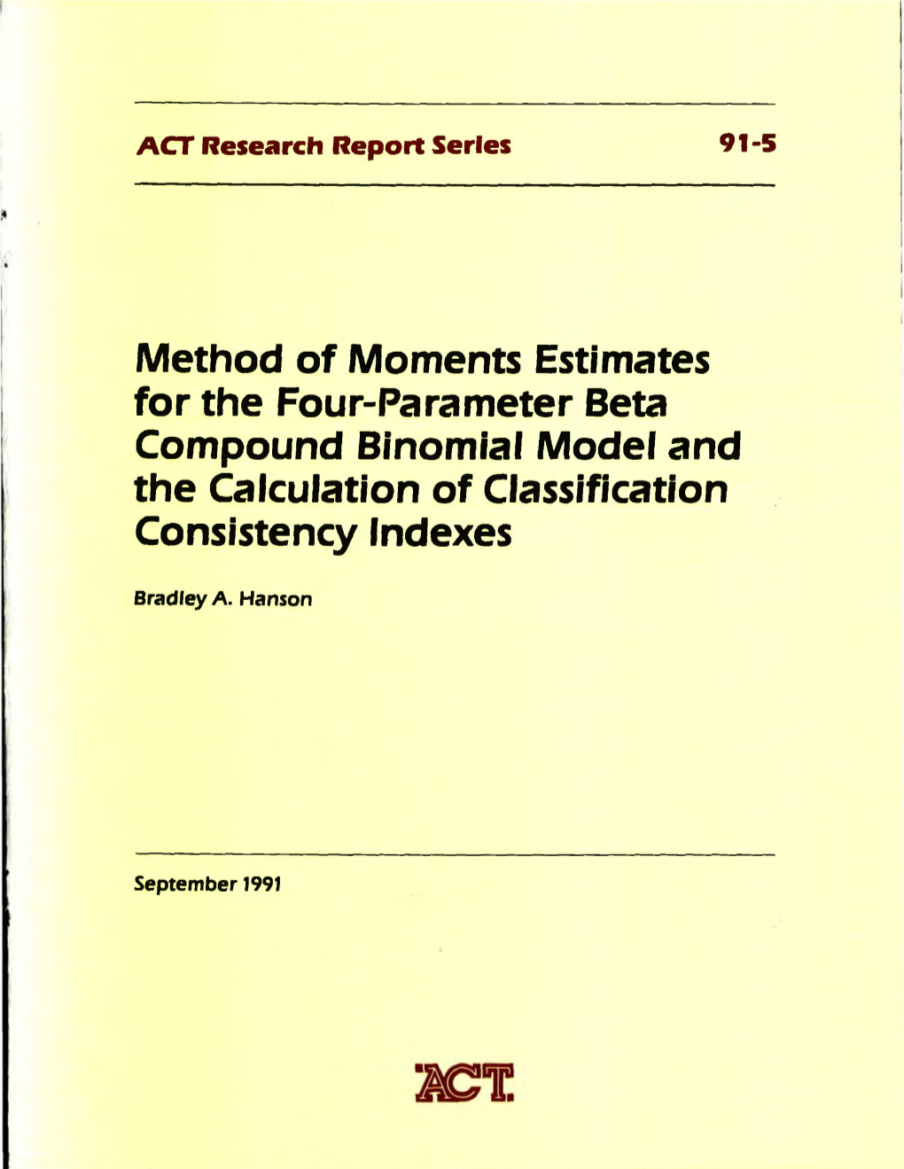 Method Of Moments Estimates For The Four-Parameter Beta Compound ...