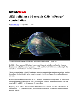 SES Building a 10-Terabit O3b 'Mpower' Constellation