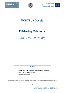 MONTEUS Dossier EU-Turkey Relations