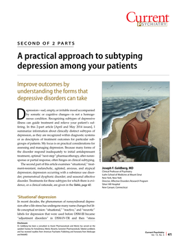 A Practical Approach to Subtyping Depression Among Your Patients
