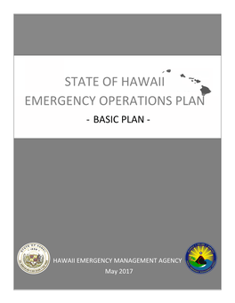 State of Hawaii Emergency Operations Plan ‐ Basic Plan ‐