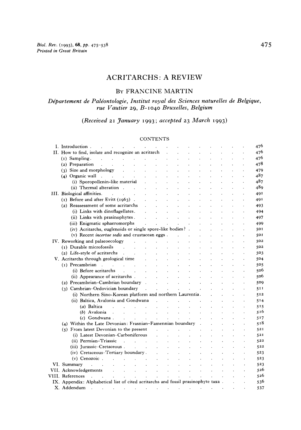 Acritarchsa Review