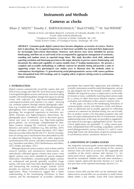 Instruments and Methods Cameras As Clocks