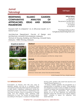 Redefining Islamic Garden