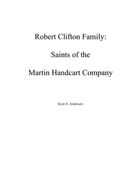 Robert Clifton Family: Saints of the Martin Handcart Company