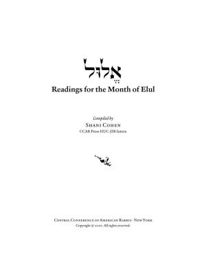 Readings for the Month of Elul
