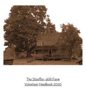 The Stauffer-Will Farm Volunteer Handbook 2020