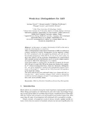 Weak-Key Distinguishers for AES