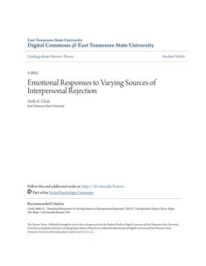 Emotional Responses to Varying Sources of Interpersonal Rejection Molly K