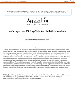 A Comparison of Buy-Side and Sell-Side Analysts