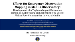 Efforts for Emergency Observation Mapping in Manila Observatory
