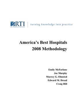 America's Best Hospitals 2008 Methodology