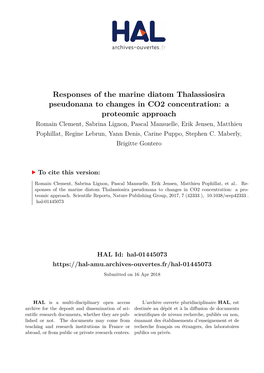 Responses of the Marine Diatom Thalassiosira Pseudonana To