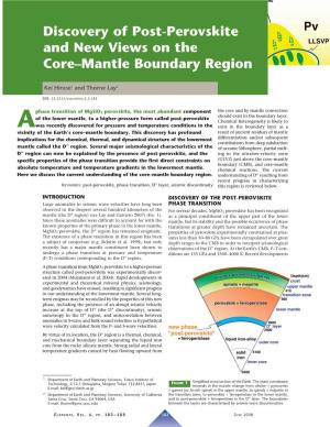 Discovery of Post-Perovskite and New Views on the Core–Mantle Boundary Region