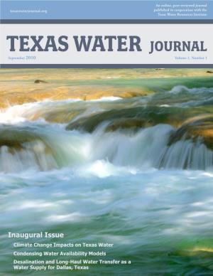 Climate Change Impacts on Texas Water: a White Paper Assessment of the Past, Present and Future and Recommendations for Action