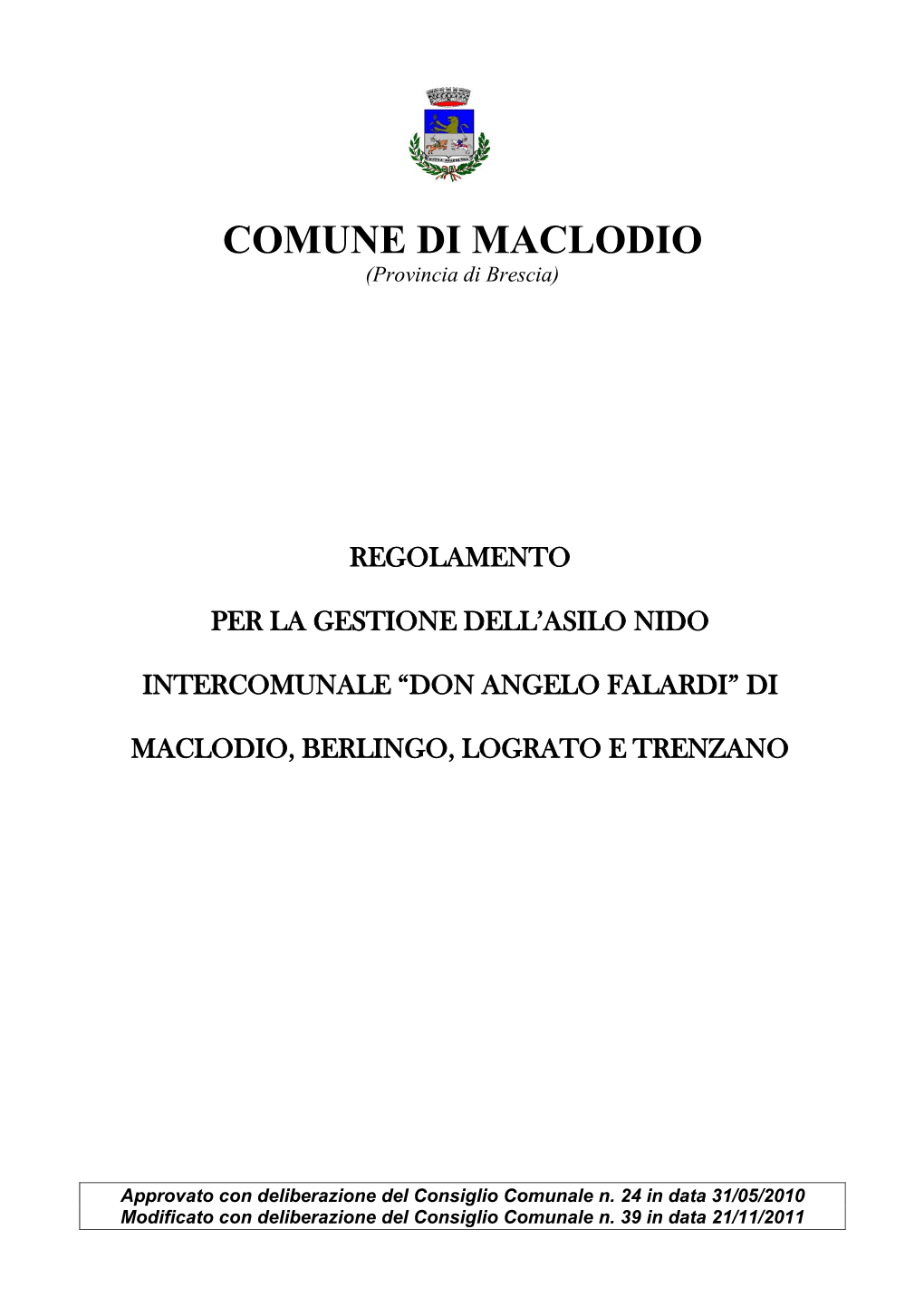 COMUNE DI MACLODIO (Provincia Di Brescia)