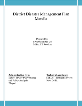 District Disaster Management Plan Mandla