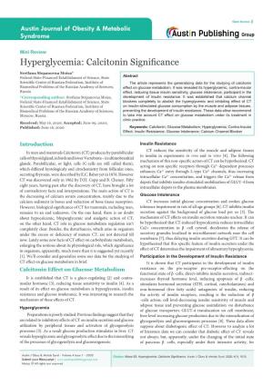 Hyperglycemia: Calcitonin Significance