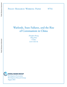Warlords, State Failures, and the Rise of Communism in China