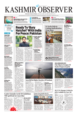 'Bury Hatchet' with India for Peace: Pakistan