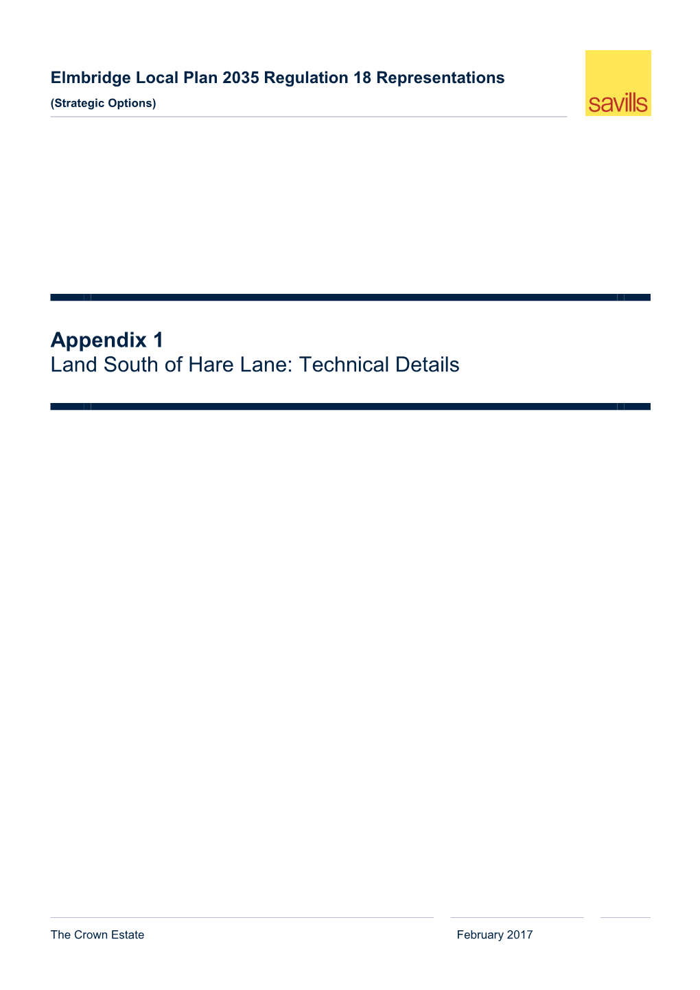 Appendix 1 Land South of Hare Lane: Technical Details