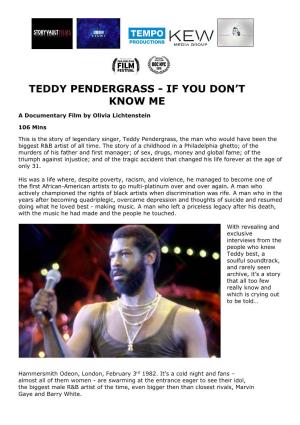 Teddy Pendergrass - If You Don’T Know Me