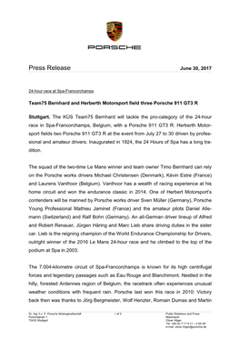 Press Release June 30, 2017