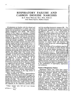 RESPIRATORY FAILURE and CARBON DIOXIDE NARCOSIS by E