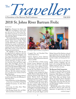 2018 St. Johns River Bartram Frolic by Sam Carr Illiam Bartram’S First Frolic Took Place Near Palatka in 1774