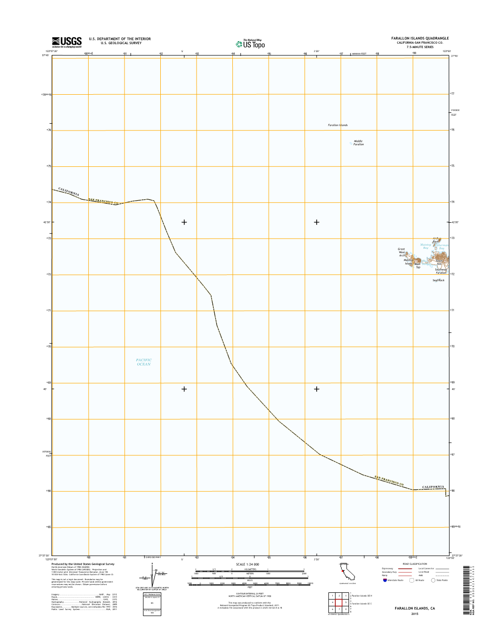 USGS 7.5-Minute Image Map for Farallon Islands, California