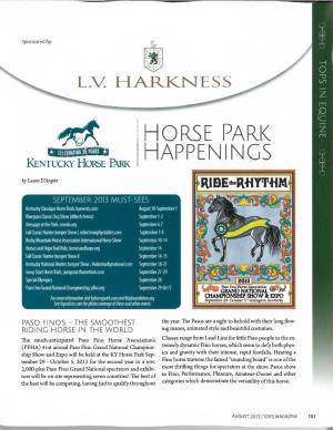 HORSE PARK * CELEBRATING 35 YEARS Or HAPPE\INGS KENTUCKY HORSE PARK