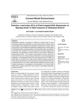 Current World Environment Journal Website