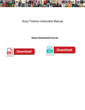 Sony Trinitron Instruction Manual