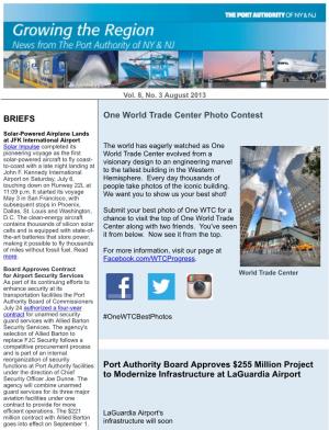 BRIEFS One World Trade Center Photo Contest Port Authority Board